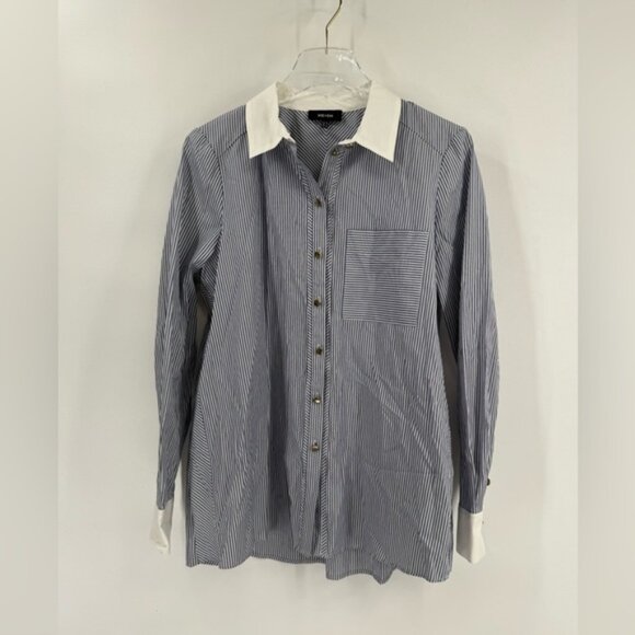 ME+EMRelaxed Feature Button Striped Shirt size 6 - Picture 2 of 7
